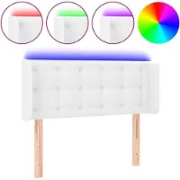 vidaXL Hoofdbord LED 83x16x78/88 cm kunstleer wit