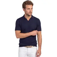 Born with Appetite Navy polo v-hals met boord