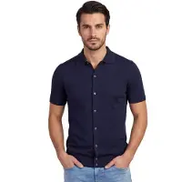 Born with Appetite Navy doorknoop polo met boord