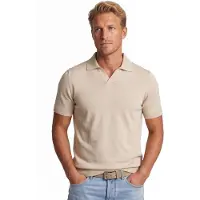 Born with Appetite Shiwn knitted v-hals polo beige