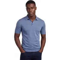 Born with Appetite Blauwe polo met boord korte mouw