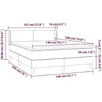 vidaXL Boxspring met matras kunstleer crèmekleurig 140x190 cm