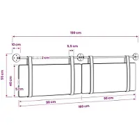 vidaXL Hangend hoofdbord Zwart Stof