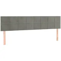 vidaXL Hoofdborden 160x5x78/88 cm fluweel lichtgrijs