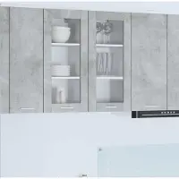 vidaXL Hangkast 2 st Beton Grijs Bewerkt hout