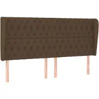 vidaXL Hoofdbord met randen 183x23x118/128 cm stof donkerbruin