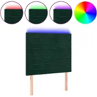 vidaXL Hoofdbord LED 100x5x118/128 cm fluweel donkergroen
