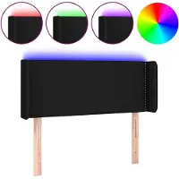 vidaXL Hoofdbord LED 83x16x78/88 cm stof zwart