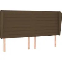 vidaXL Hoofdbord met randen 183x23x118/128 cm stof donkerbruin