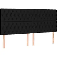vidaXL Hoofdbord zwart 180x7x118/128 cm Stof