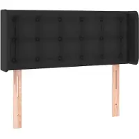vidaXL Hoofdbord met randen 93x16x78/88 cm kunstleer zwart