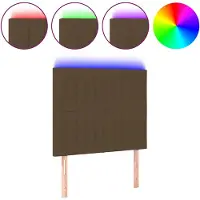 vidaXL Hoofdbord LED 100x5x118/128 cm stof donkerbruin