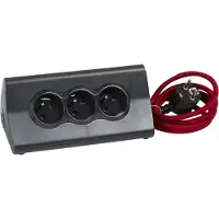 Bachmann Bureaublok met 3 Stopcontacten, 2 USB-poorten en Tablethouder – Zwart – 192 x 86 x 109 mm