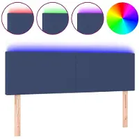 vidaXL Hoofdbord LED 144x5x78/88 cm stof crèmekleurig