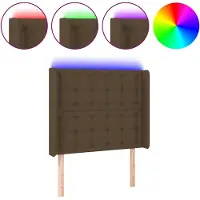 vidaXL Hoofdbord LED 93x16x118/128 cm stof donkerbruin