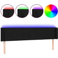 vidaXL Hoofdbord LED 203x16x78/88 cm stof zwart