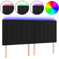 vidaXL Hoofdbord LED 160x5x118/128 cm fluweel zwart