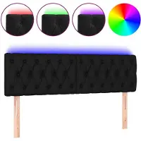 vidaXL Hoofdbord LED 144x7x78/88 cm fluweel zwart