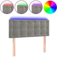vidaXL Hoofdbord LED 90x5x78/88 cm fluweel lichtgrijs