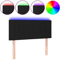 vidaXL Hoofdbord LED 90x5x78/88 cm stof zwart