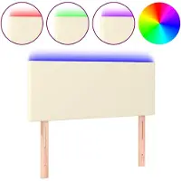 vidaXL Hoofdbord LED 100x5x78/88 cm kunstleer crèmekleurig