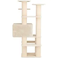 vidaXL Kattentoren met sisal krabpalen Crèmekleurig 161 cm