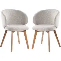 CALICOSY Stoelen set van 2, stof en massief houten poten h79 cm solÈne