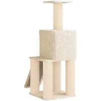 vidaXL Kattentoren met sisal krabpalen Crèmekleurig 146 cm