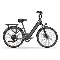 SmartAI Elektrische fiets - Actieradius 80km - Verwijderbare batterij 48V10.4Ah - Motor 250W - Shimano 7 versnellingen - 26 Inch City Commuter EBike - Zwart
