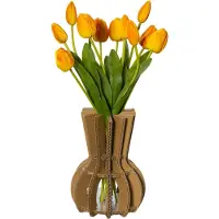 KarTent Kartonnen droogbloemen vaas eric - 19 x 19 x 23 cm -