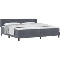 vidaXL Boxspring bed met hoofdeinde Donkergrijs 200 x 200 cm Fluweel
