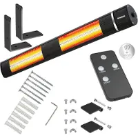 TecTake Solaris Horizon infraroodstraler - 3 vermogensniveaus, 1000, 2000 en 3000 W - hoog rendement - geen luchtcirculatie - eenvoudige montage