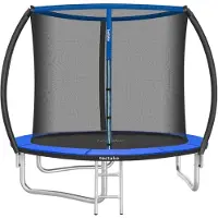 TecTake Trampoline met Veiligheidsnet en Trap - 244 cm - Veilig en Stevig - Voor buiten - Tuintrampoline - Fitnesstraining - Kindertrampoline