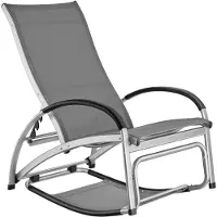 TecTake Ligbed Avignon - 2-in-1 verstelbare ligstoel - Schommelstoel voor buiten - Weerbestendig frame en waterafstotend, luchtdoorlatend weefsel - Tuinstoel - Balkonstoel - 195cm lang - Antraciet