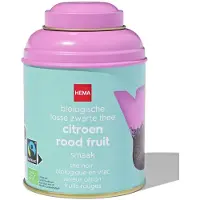 HEMA Bio zwarte thee citroen-rood fruit 75gr in blik