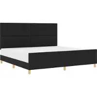 vidaXL Bedframe met hoofdeinde, zwart, 200 x 200 cm, stof