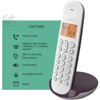 Logicom Iloa 150 - Snoerloze telefoon met nummerherkenning - DECT\GAP - 3-weg geschikt voor oproepen - aubergine