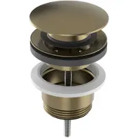 Hak Afvoercombinatie 5/4", click-clack, met grote afdichting, instelbaar van 10-65mm, geborsteld goud