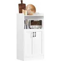 SoBuy Keukenkast – Met Deuren & Open Compartiment – max. 60 kg – 60 x 40 x 120 cm – Wit