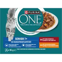 Purina One 5x Senior Pouch Rund & Kip 8x85 gr