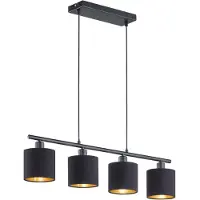 TRIO Eetkamer hanglamp Tommy 4-lichts zwart met gouden binnenkant