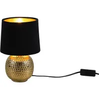 TRIO REALITY SOPHIA - Tafellamp - Goud - excl. 1x E14 40W - Snoerschakelaar - Zwarte kap