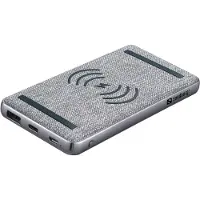 Sandberg 420-61 Draadloze Powerbank, 10000mAh, 20W, QC3.0, USB-A/USB-C, grijs