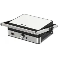 Heinner Contactgrill 2000 W, 30 × 24,9 cm, 180° Openklapbaar, Antiaanbaklaag, RVS/Zilver
