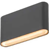SLV Led muurspot Oval 14 Up & down - zwart