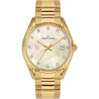 Jacques Lemans Kwartshorloge Derby Polshorloge, dameshorloge, datum, parelmoer wijzerplaat, roestvrijstalen armband