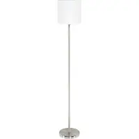 Eglo Vloerlamp Pasteri 28cm nikkel mat met witte kap