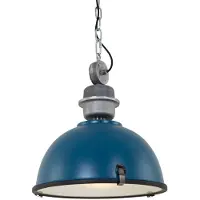 Steinhauer Bikkel LED Hanglamp | 1x E27 40W | Dimbaar | Blauw/Staal