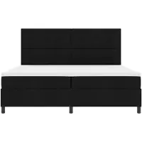 vidaXL Boxspring bed met LED-stripverlichting Zwart 200 x 200 cm Stof