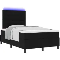 vidaXL Boxspring bed met LED-stripverlichting Zwart 120 x 200 cm Stof